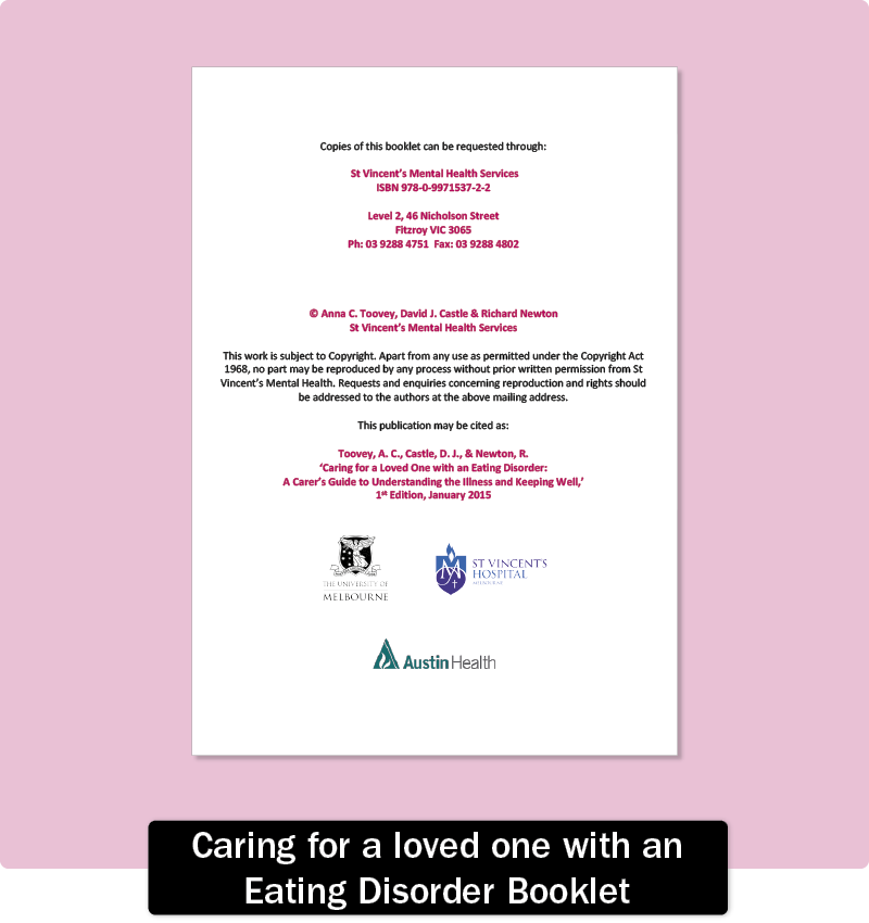 Caring for a loved one with an Eating Disorder Booklet