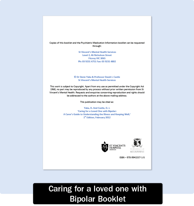 Caring for a loved one with Bipolar Booklet